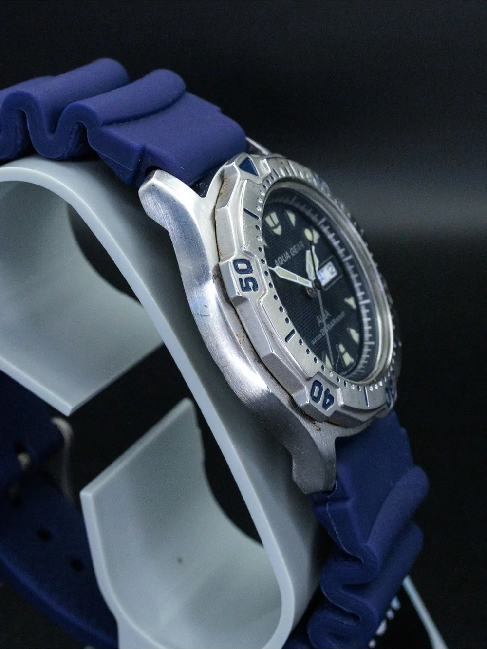 Seiko Alba Rare Aqua Gear V733-6A40 Vintage 38mm JDM Import Day Date Dive Watch